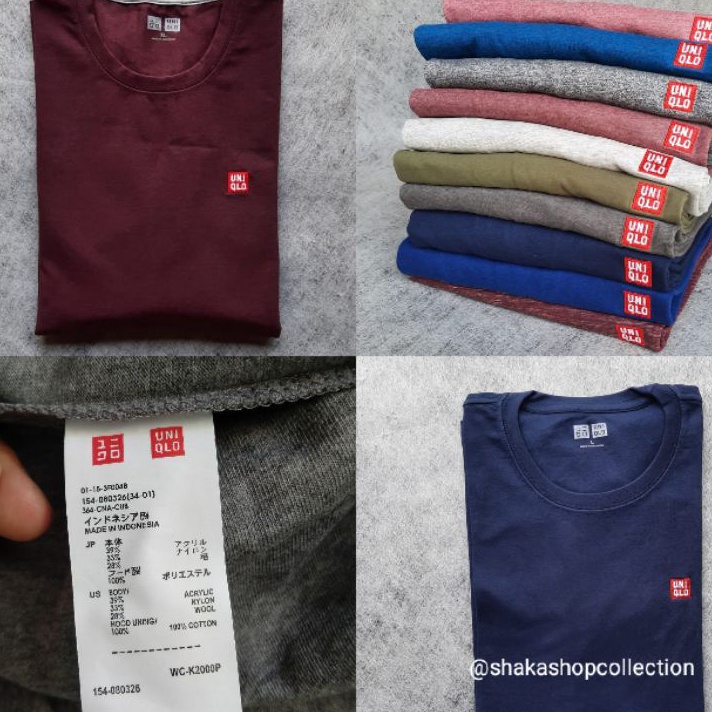 PROMO TERPOPULER Unisex Kaos UNIQLO logo bordir UNIQLO men O neck  tshirt UNIQLO long Sleeve