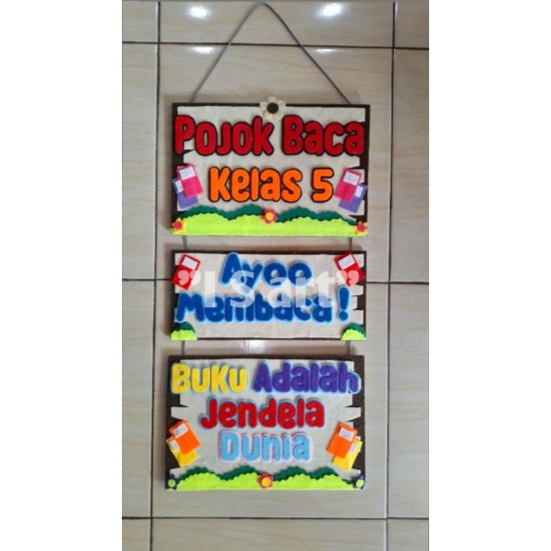 Hiasan Kelas Aesthetic/Pojok Baca/Hiasan dinding/Aksesoris/kerajinan kain flanel/Hiasan Kelas/PAUD/T