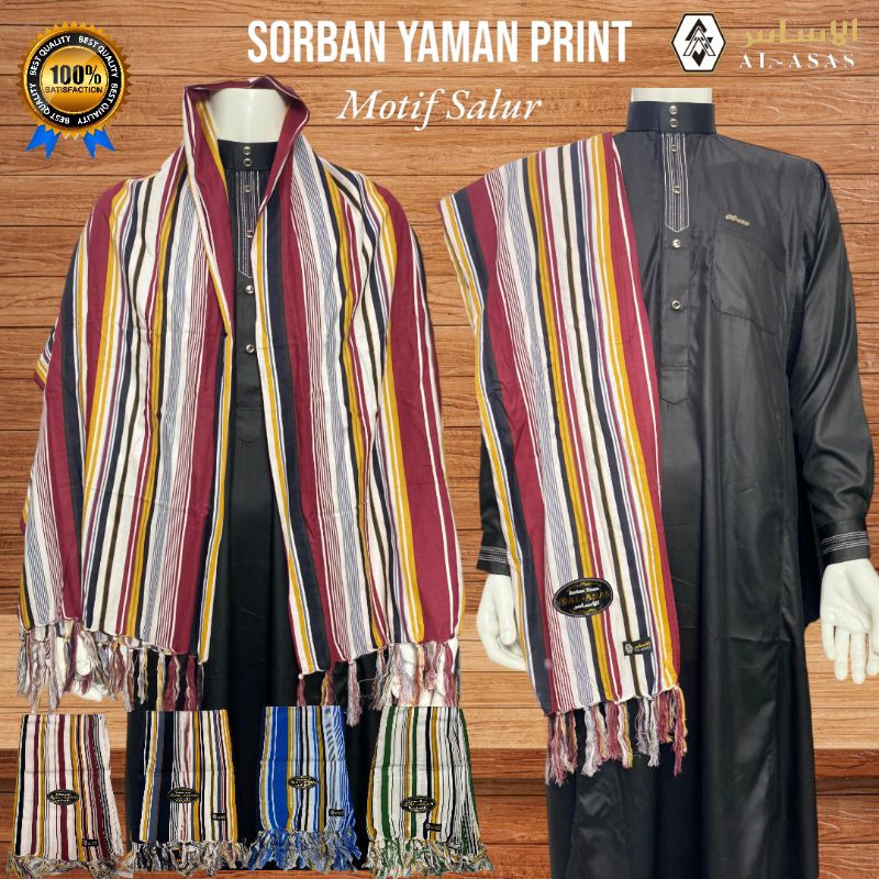 ALASAS Sorban Yaman Printing Ridha Yaman Printing Motif Salur