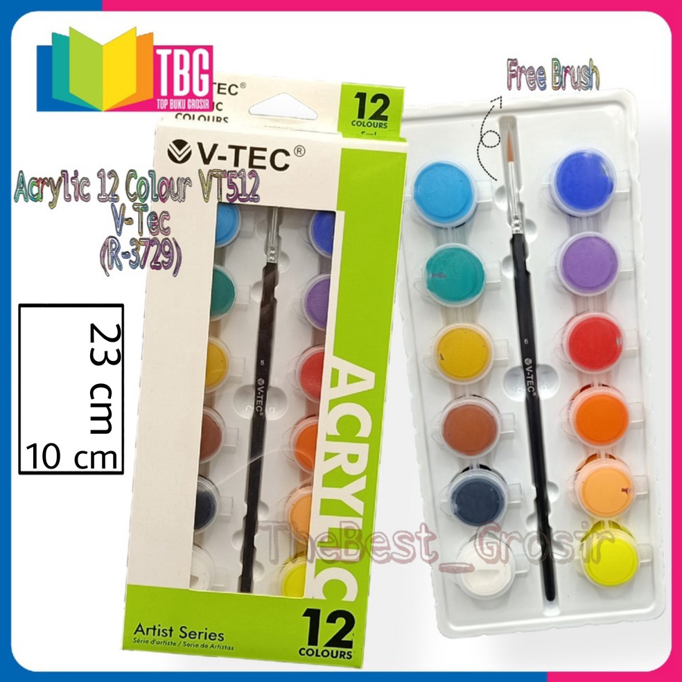 

KODE N86J 1 SET ACRYLIC COLOUR VT512 TUBE 12 WARNA VTEC CAT AKRILIK SET R3729