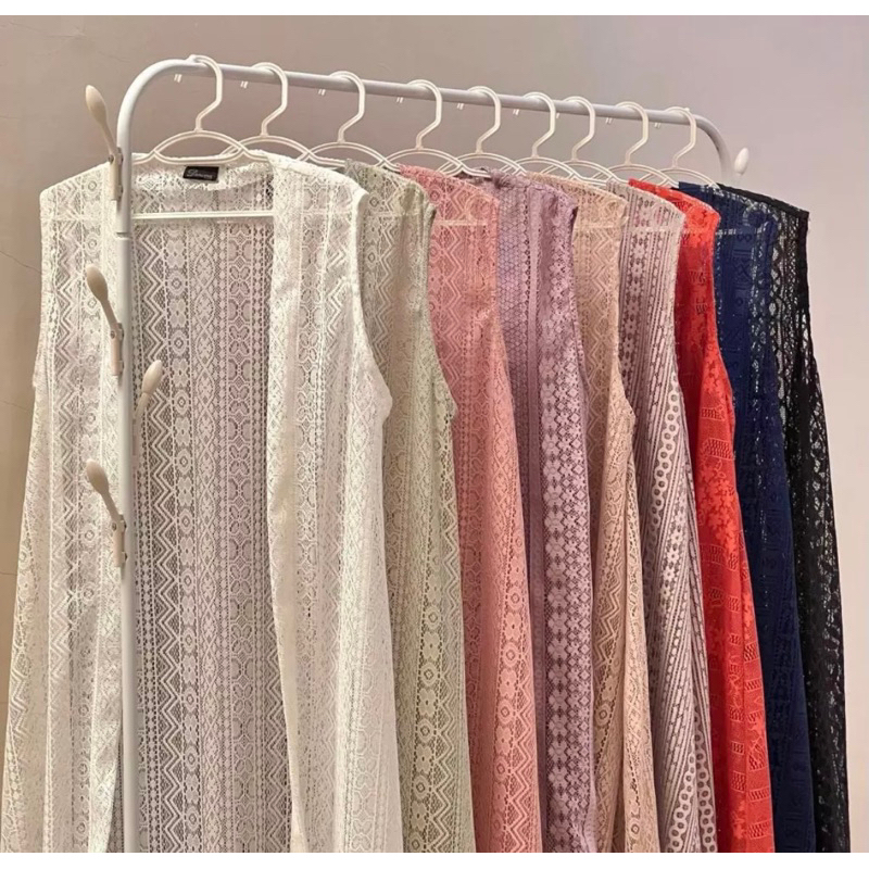 OUTER BRUKAT KONDANGAN CARDIGAN BROKAT KONDANGAN LONG VEST OUTER JUMBO LUARAN GAMIS MUSLIMAH