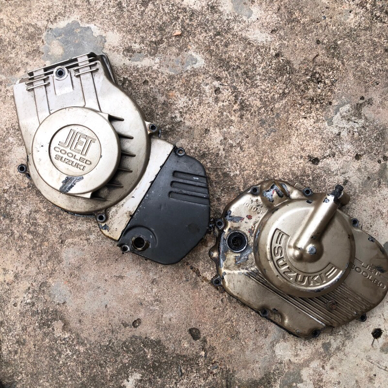 COVER SET BAK MESIN KIRI KANAN SUZUKI SATRIA 2TAK SATRIA LUMBA SATRIA HIU ORIGINAL COPOTAN MOTOR