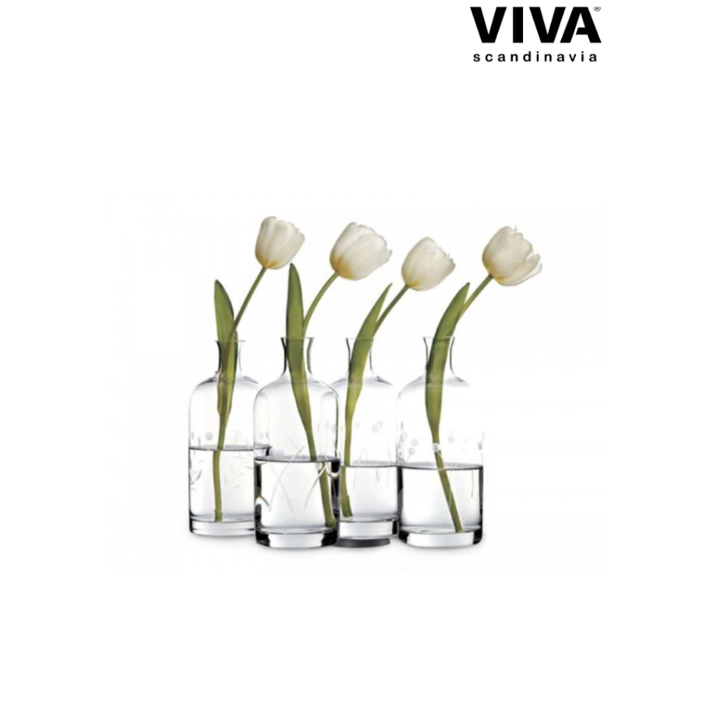 VIVA SCANDINAVIA Floral Vas Botol / Vas Bunga Kaca Bening / Vas Tanaman Air