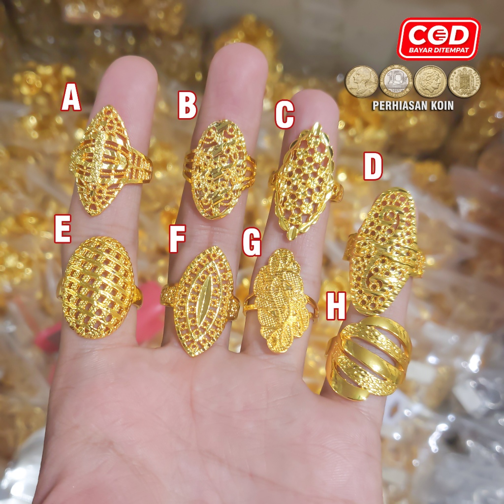 Cincin Dubai Motif Perhiasan Emas 24k