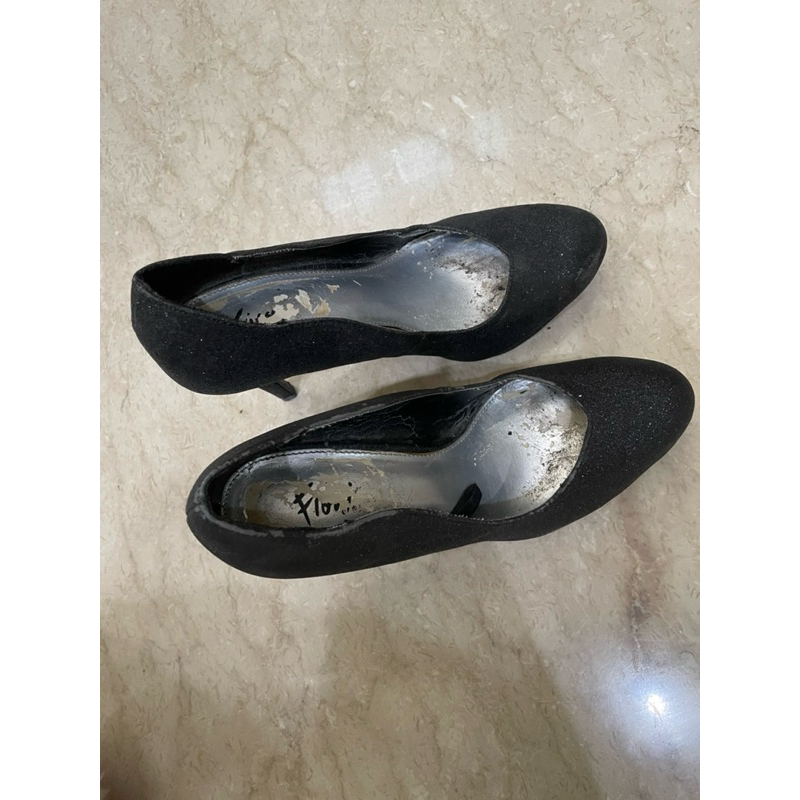 PRELOVED payless fioni high heels black gliter hitam stiletto