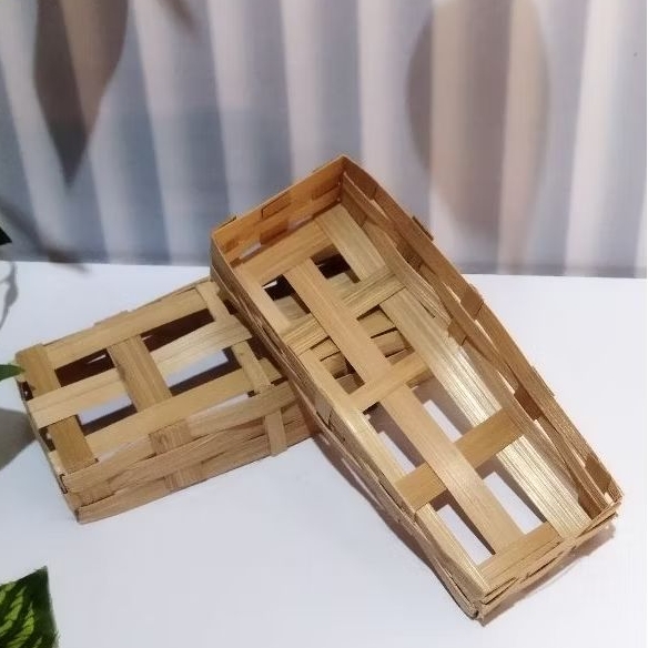 (50pcs) Reyeng Keranjang Bambu 16x6x3 / Wadah Ikan Pindang Tongkol Peda Cue dll