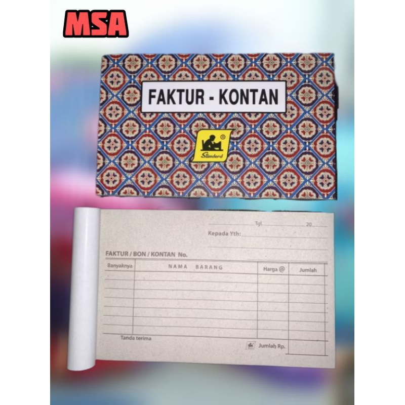 

Bon faktur kontan standart