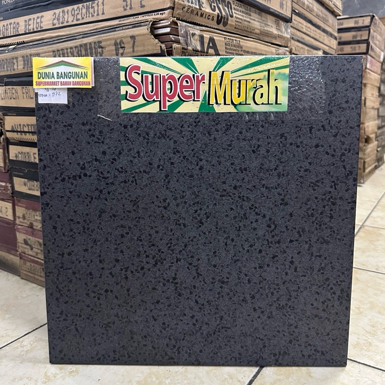 HOTSALE Keramik Lantai 4x4 KIA Terrazo Black Keramik Kasar  Keramik Lantai 4x4 Hitam Keramik Lantai 