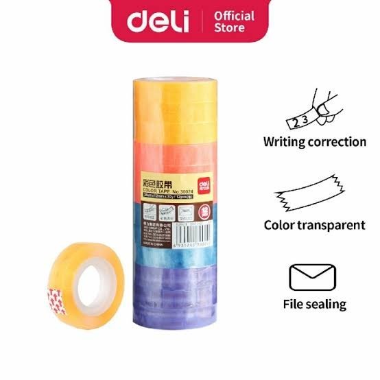 

Color Tape Deli 30024/ Isolasi / Cellotape / Color Tape Warna