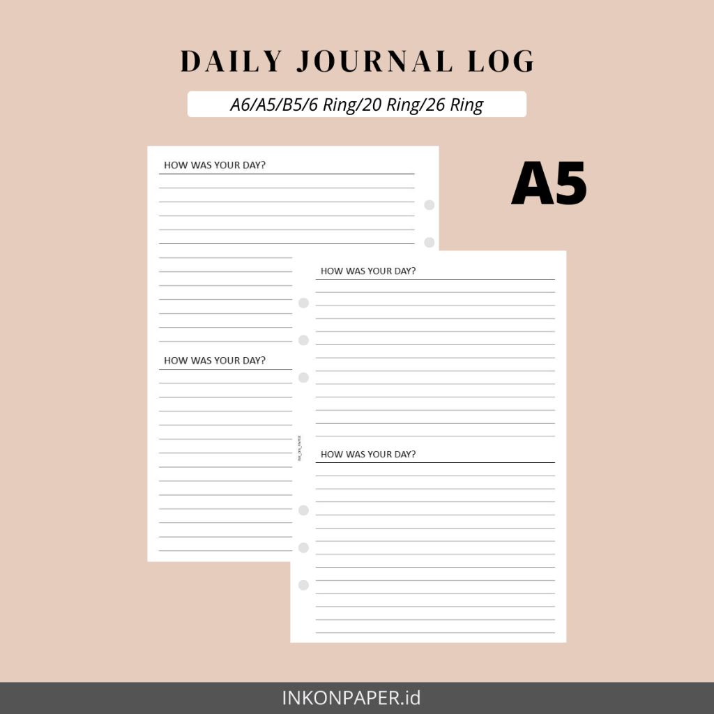 

A5 - Daily Journal, Journaling by INK_ON_PAPER