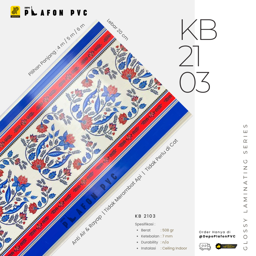 Plafon PVC Glossy KB 2103 (Karawang)