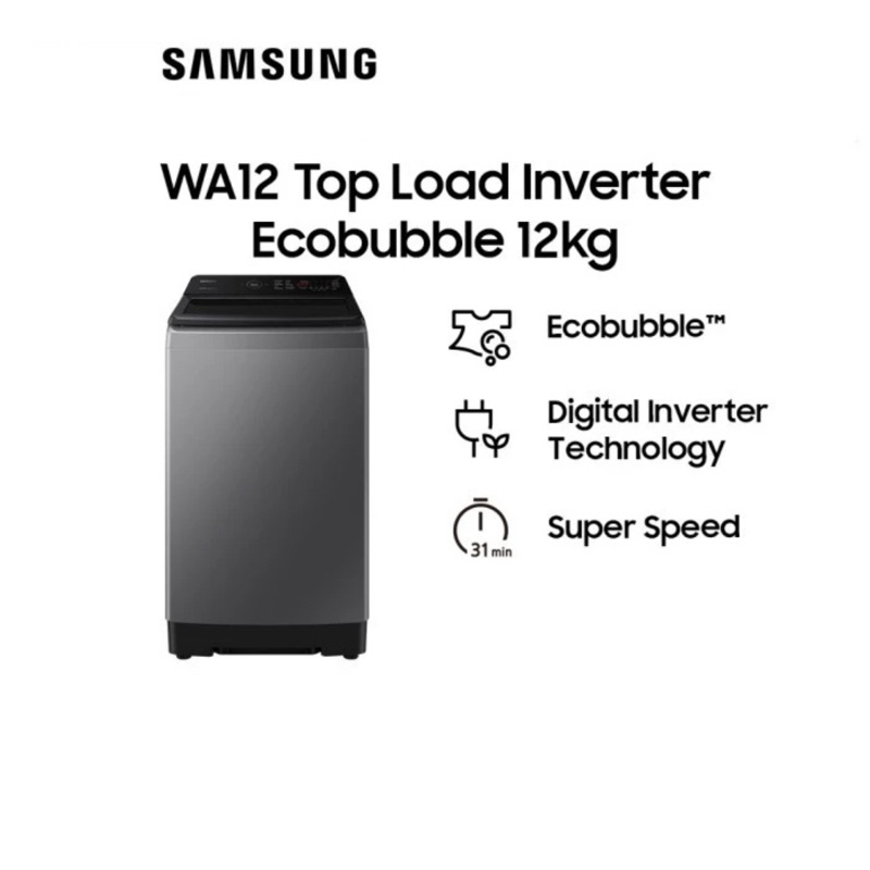 MESIN CUCI SAMSUNG WA12CG5745BDSE 12 KG INVERTER 1 TABUNG TOP LOADING