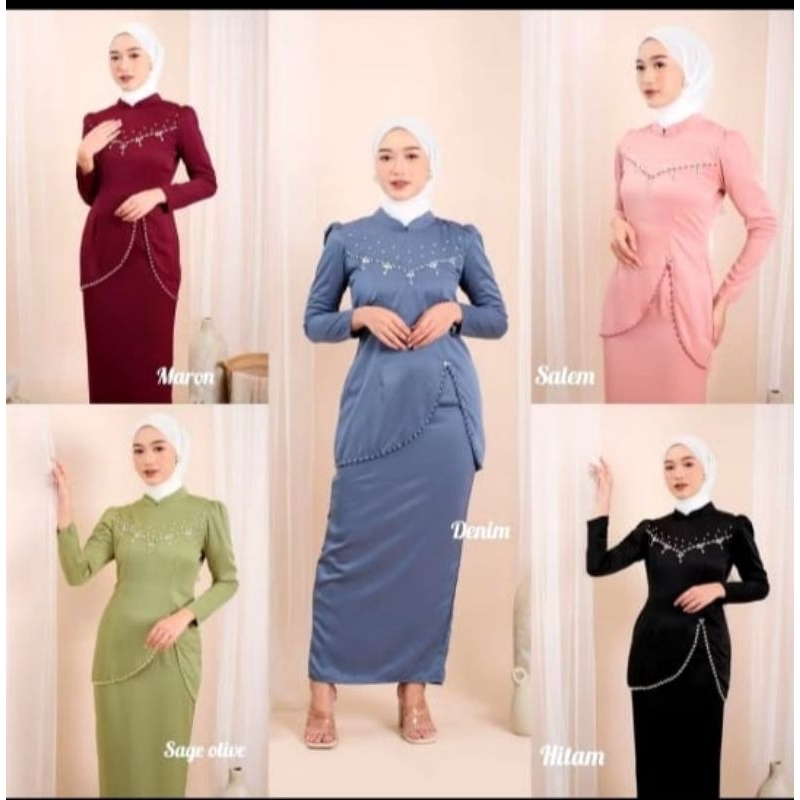 dres tunik  melayu rok+ satu set sama rok