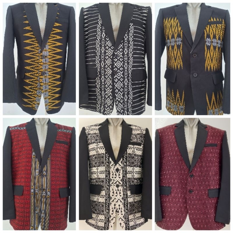 Jas ulos sumatera / Jas formal ulos full lapis / Jas motif ulos kombinasi superblack / Jas pria moti