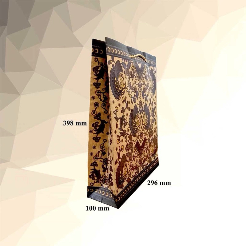 

PAPER BAG KRAFT BATIK KIKY LARGE 29.6x10x39.8cm / KANTONG KERTAS (10 PCS)