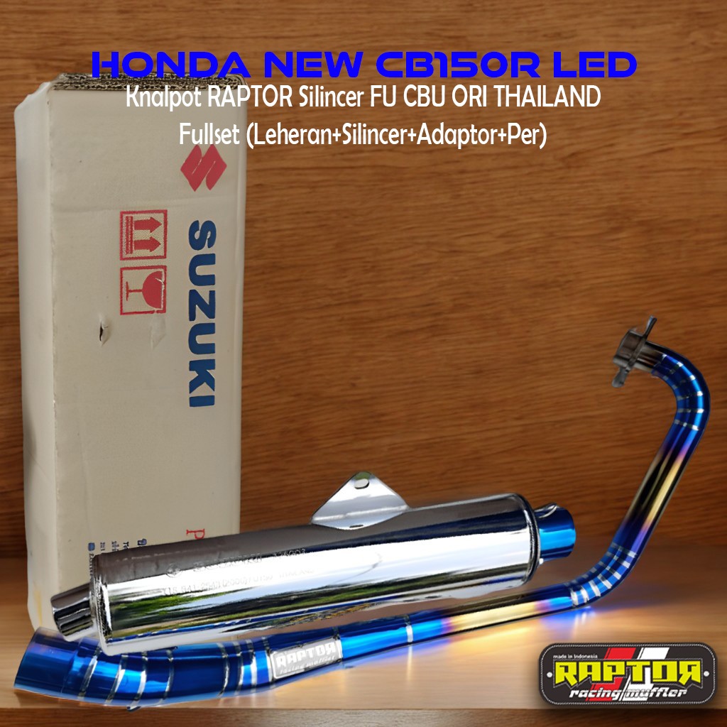 RAPTOR Knalpot Racing Honda New CB150R Led - Header Bluemoon dan Silincer FU CBU Ori Thailand