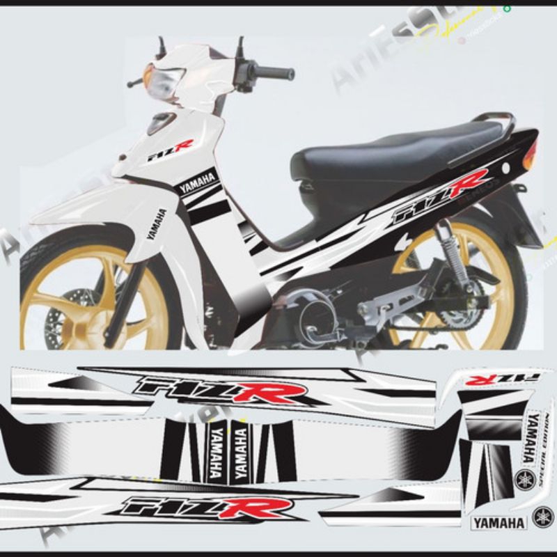 striping Yamaha fizr variasi putih