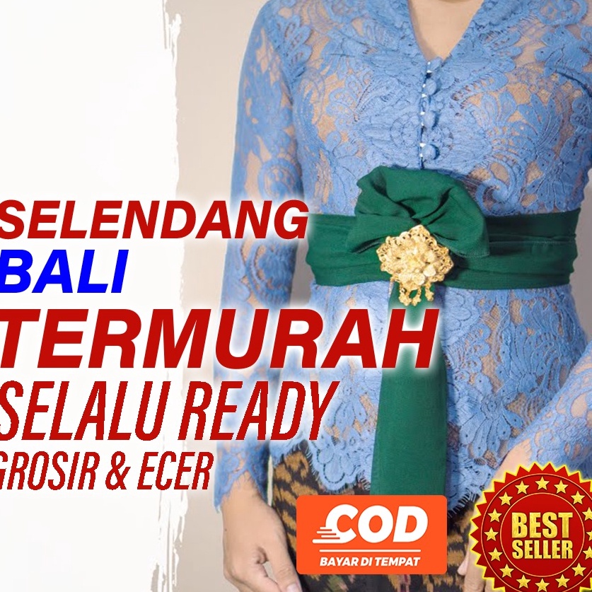 Sale plus Selendang Bali Sampur Kain Tari Senteng Warna Warni panjang sifon polos untuk dewasa 2 Met