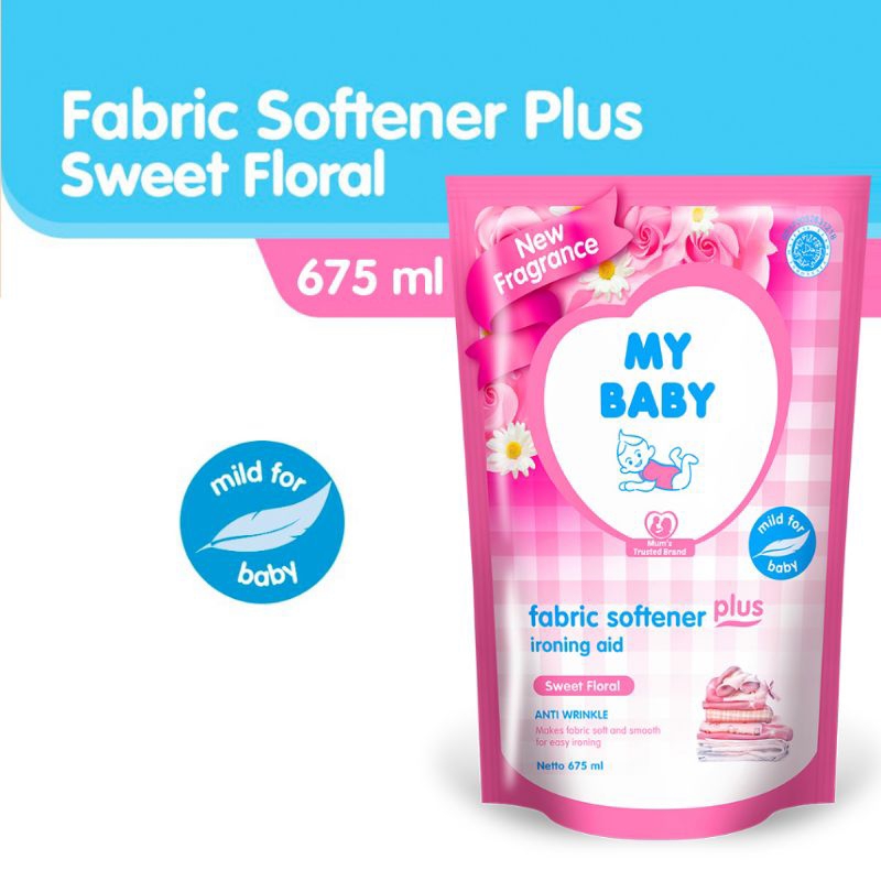My Baby Fabric Plus Ironing Aid Sweet Floral Softener Refill 675ml - Pelembut Pewangi Pakaian Bayi -