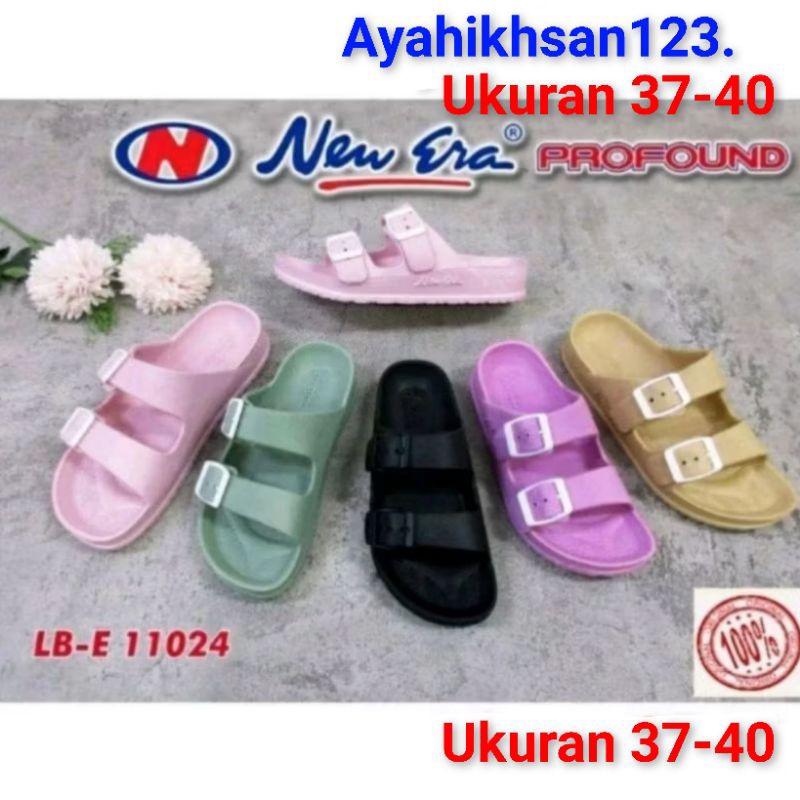 NEW ERA 11024 sandal slop karet wanita/perempuan ukuran 37-40