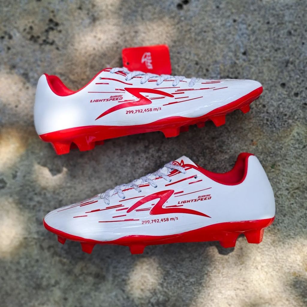 Sepatu Bola Specs Lightspeed Reborn anak dan dewasa warna putih merah terbaru