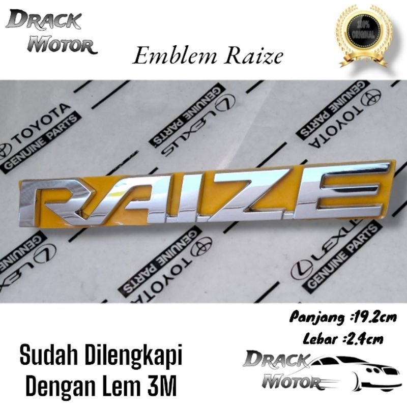 Emblem Tulisan Raize Chrome Original Toyota Raize // Logo Emblem Tulisan Raize Chrome Original Bagas