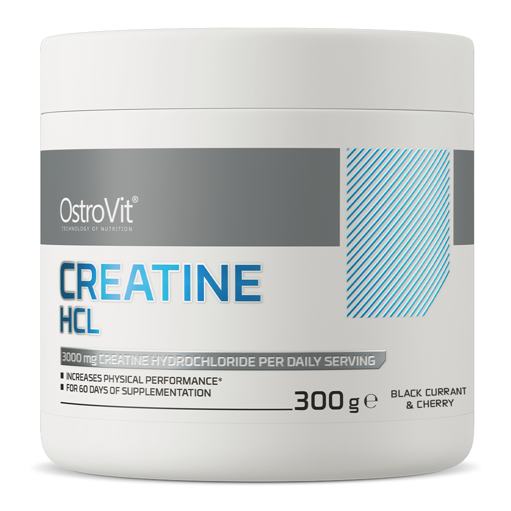 OstroVit Creatine HCl 300g Black Currant with Cherry Powder Bubuk Suplemen Olahraga Fitnes Gym Atlet