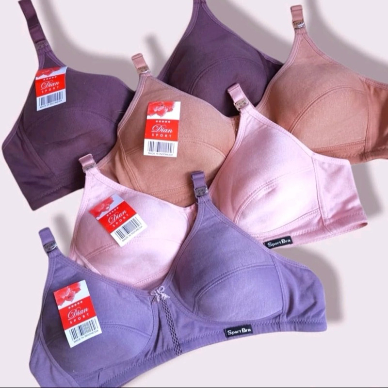 isi 3 | 6 Pcs SPORT BRA / BH WANITA DEWASA JUMBO KAIT 40/42/44/46 TANPA KAWAT & BUSA TERMURAH