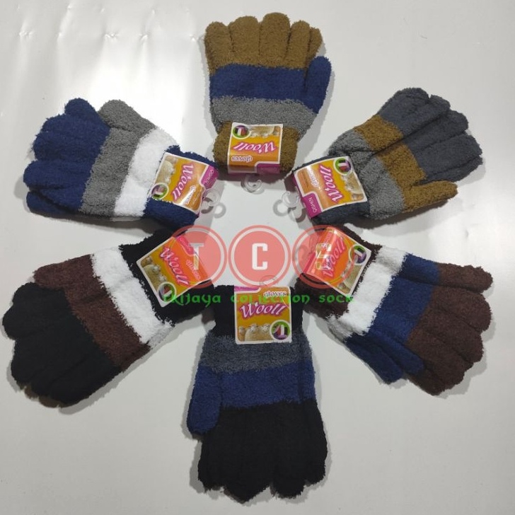 Grosir 1 Lusin Sarung Tangan Woll Bulu