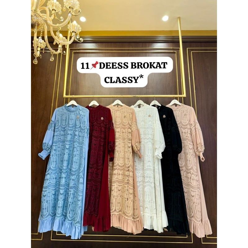 (BISA COD) 100% ORI GAMIS BROKAT CLASSY BY SHELLASAUKIA