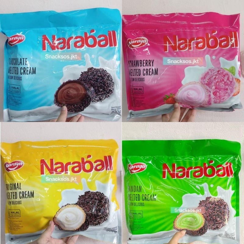 

[BIG 300gr] NARAYA NARABALL ORIGINAL MELTED CREAM// STRAWBERY// CHOCOLATE// PANDAN WAFER BALL