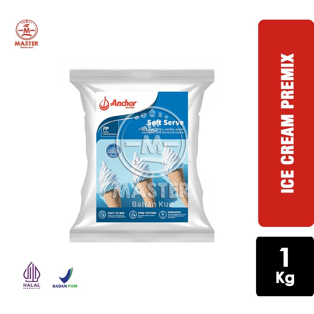 

Bubuk Es Krim Soft Serve Anchor Premix Ice Cream Powder All Varian [1Kg]