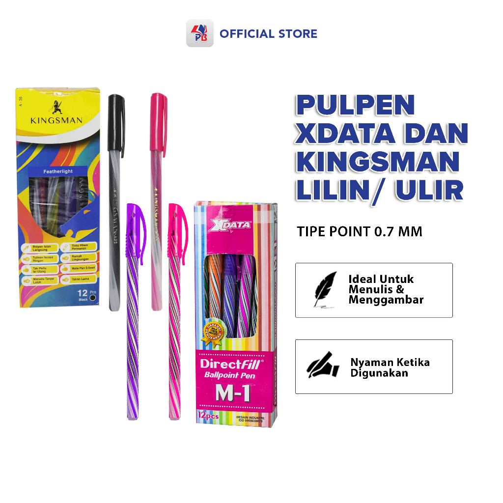 

Pulpen Pena Lilin Ulir Spiral Kingsman dan XData Kecil Satuan Bolpoin Ulir 05 MM Transparan Berwarna / PB EDUKASI ANAK - PBNB