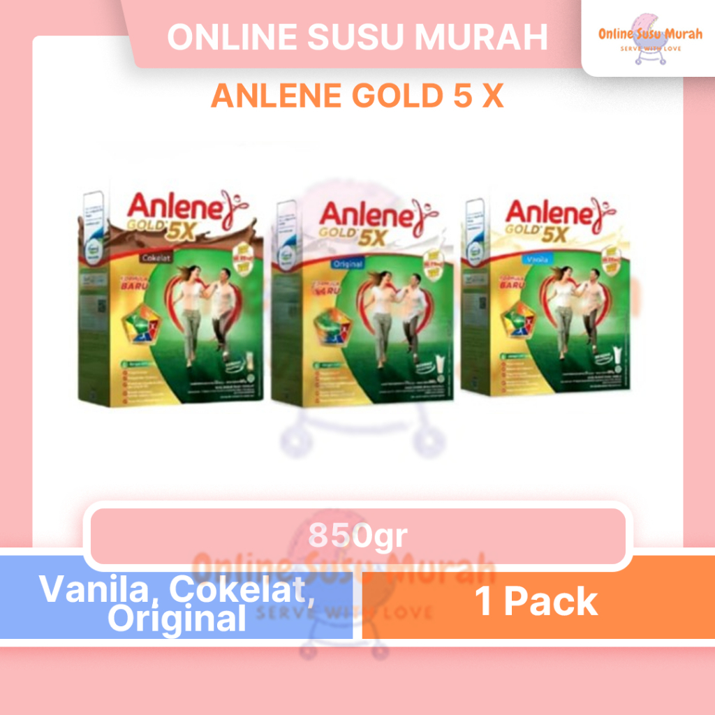 

ANLENE GOLD 5 X VANILA COKLAT ORIGINAL 850GR 5X 850 GR SUSU DEWASA SSKD