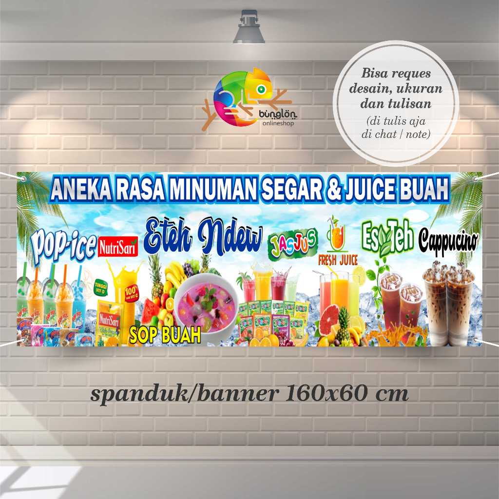 Cetak Spanduk Banner Aneka Minuman SEgar Dan Juice Buah