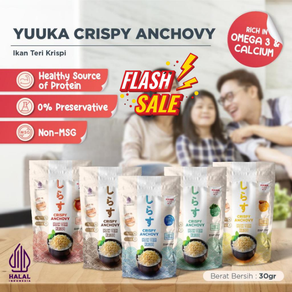 

Flash- Yuuka Food Teri Krispi 30 gr / Yuuka food teri krispi enak / makanan enak halal