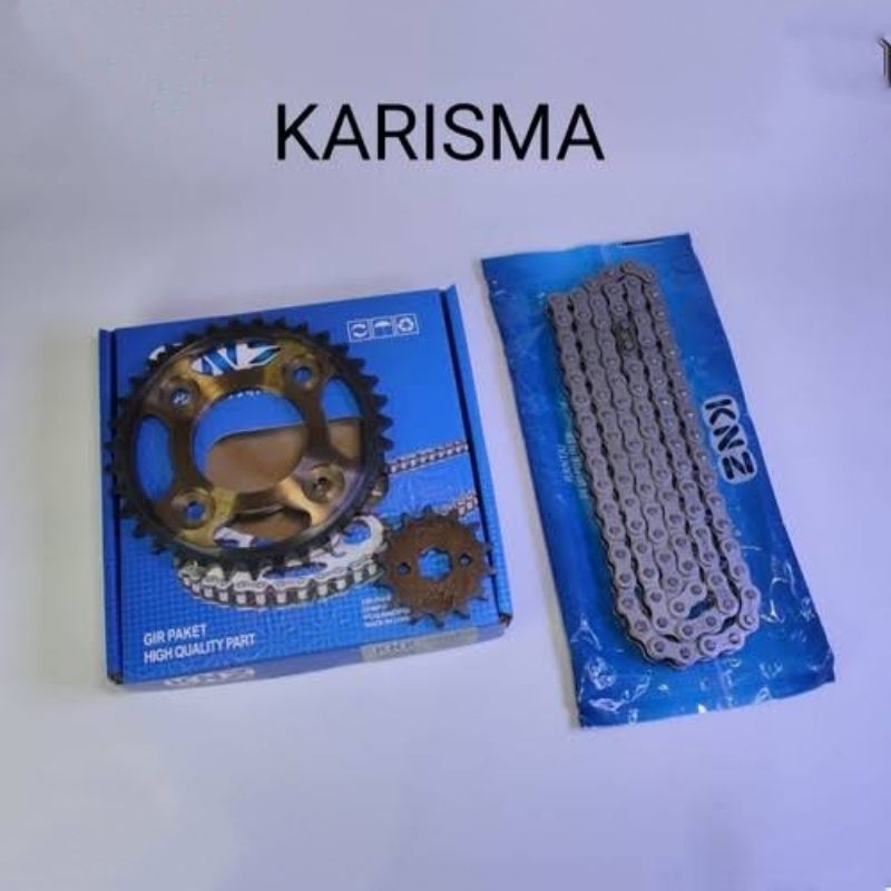Rantai Kit Gear Set KNZ Honda Karisma Supra X 125 Gir Set Gigi Roda Paket