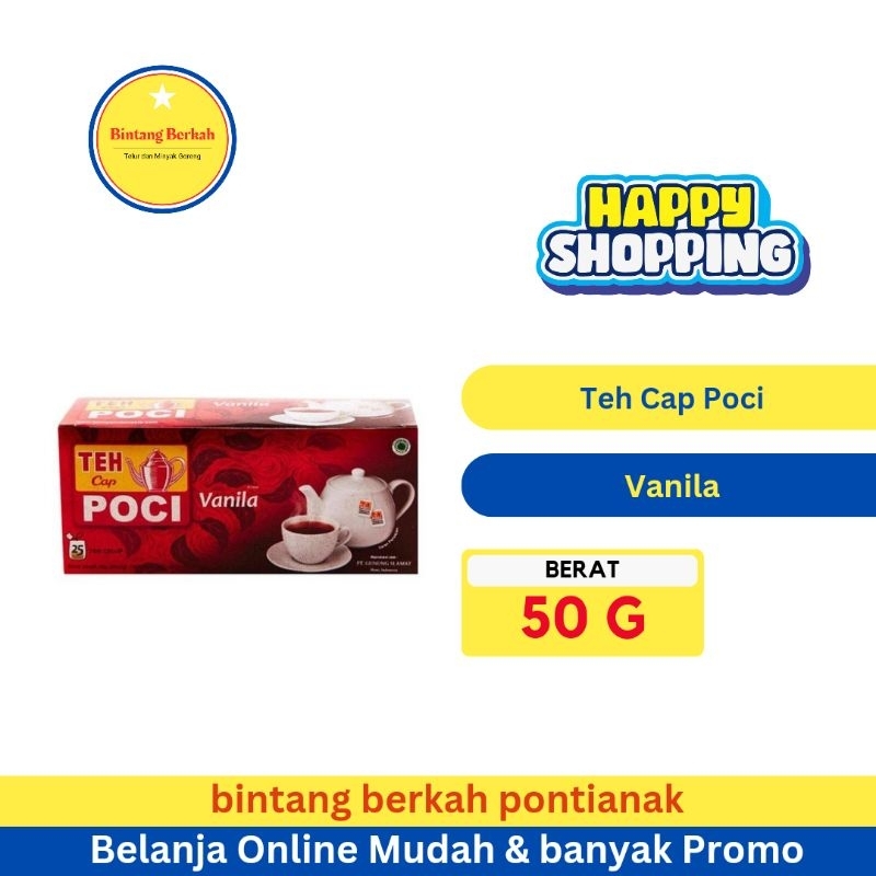 

Teh Cap Poci Teh Celup Rasa Vanila 50 g