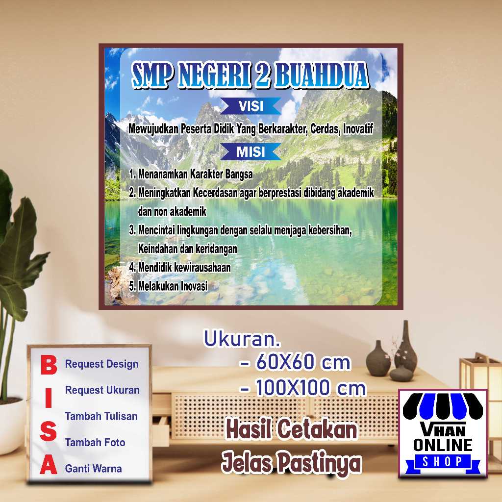Cetak Spanduk Banner Visi Misi Sekolah Keren