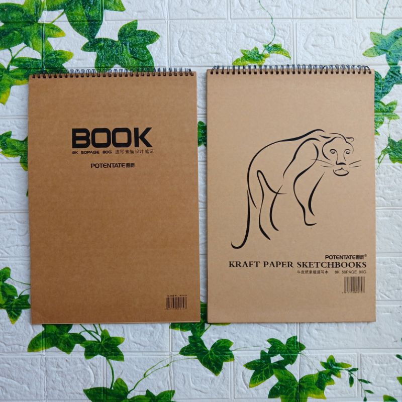 

POTENTATE Kraft Paper Sketchbooks 8K 50 Page 80g ukuran A3 Buku Sketsa