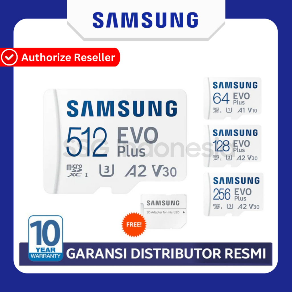 Samsung MicroSD Evo Plus 256GB / 512GB / 1TB Memory Card Micro SD Class10 UHS-i +FREE Adapter GARANS