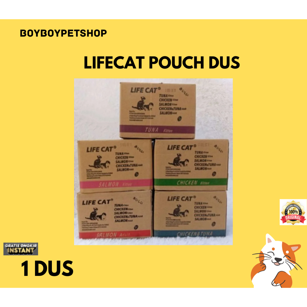 DUS LIFE CAT POUCH 1 BOX 24 PCS Wet Food makanan kucing