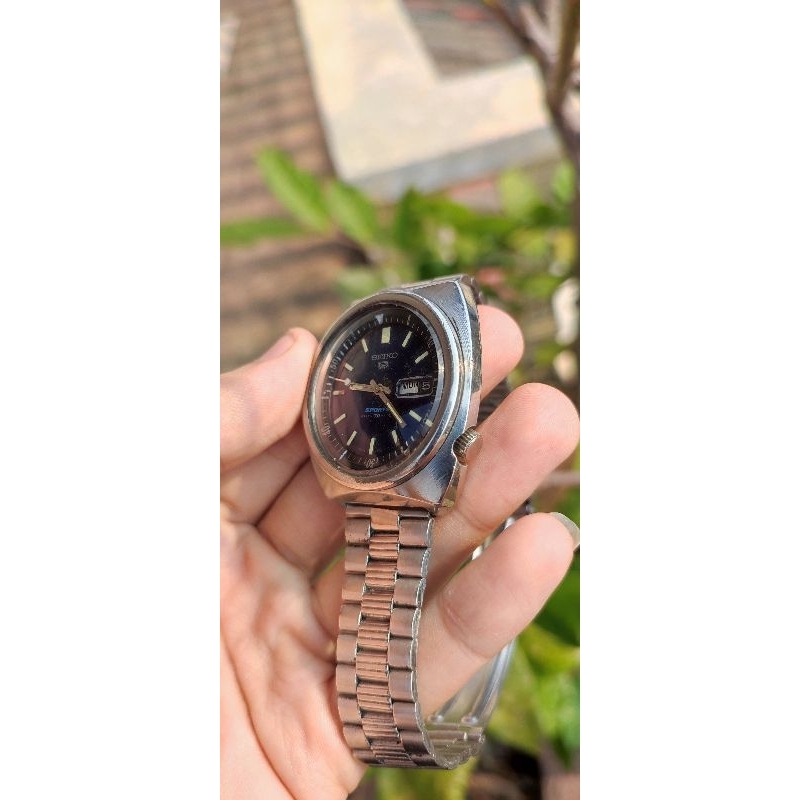 seiko sport 5 dial biru original