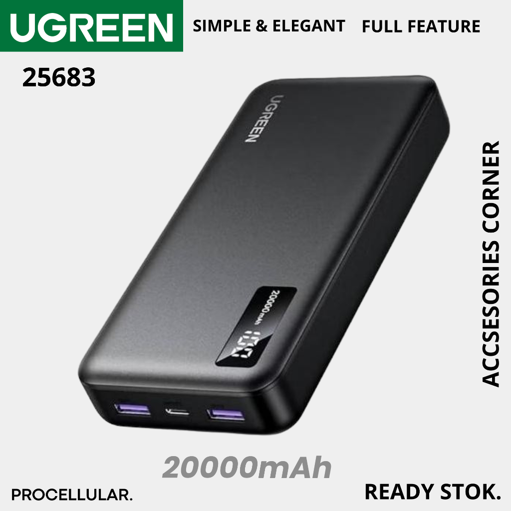 Ugreen Power Bank 20000mAh PD 20W Fast Charging PowerBank 25683