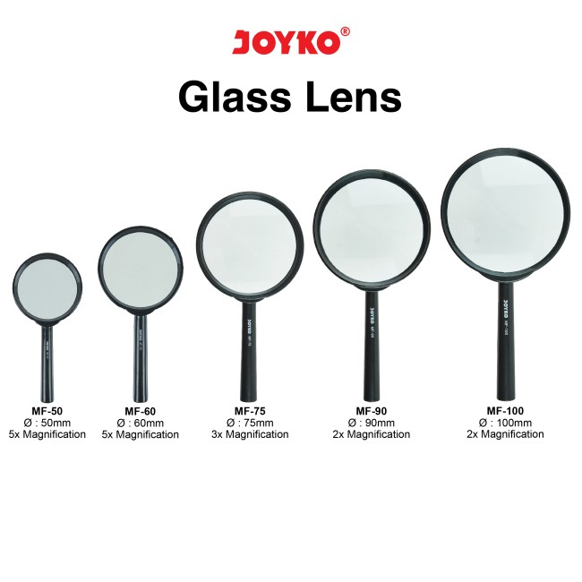 

GLASS LENS / MAGNIFIER / KACA PEMBESAR MEREK JOKO MF-50 / MF-60 / MF-75 / MF-90 / MF-100