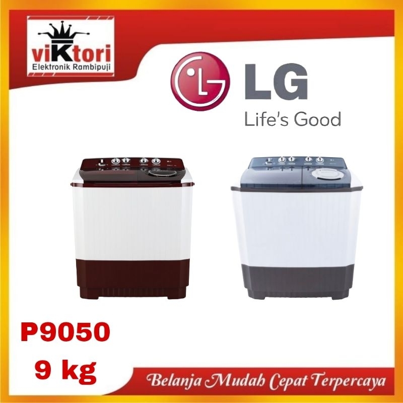 MESIN CUCI LG P9050R  / MESIN CUCI 2 TABUNG LG / MESIN CUCI 9KG LG / MESIN CUCI TWIN TUB LG / twin t