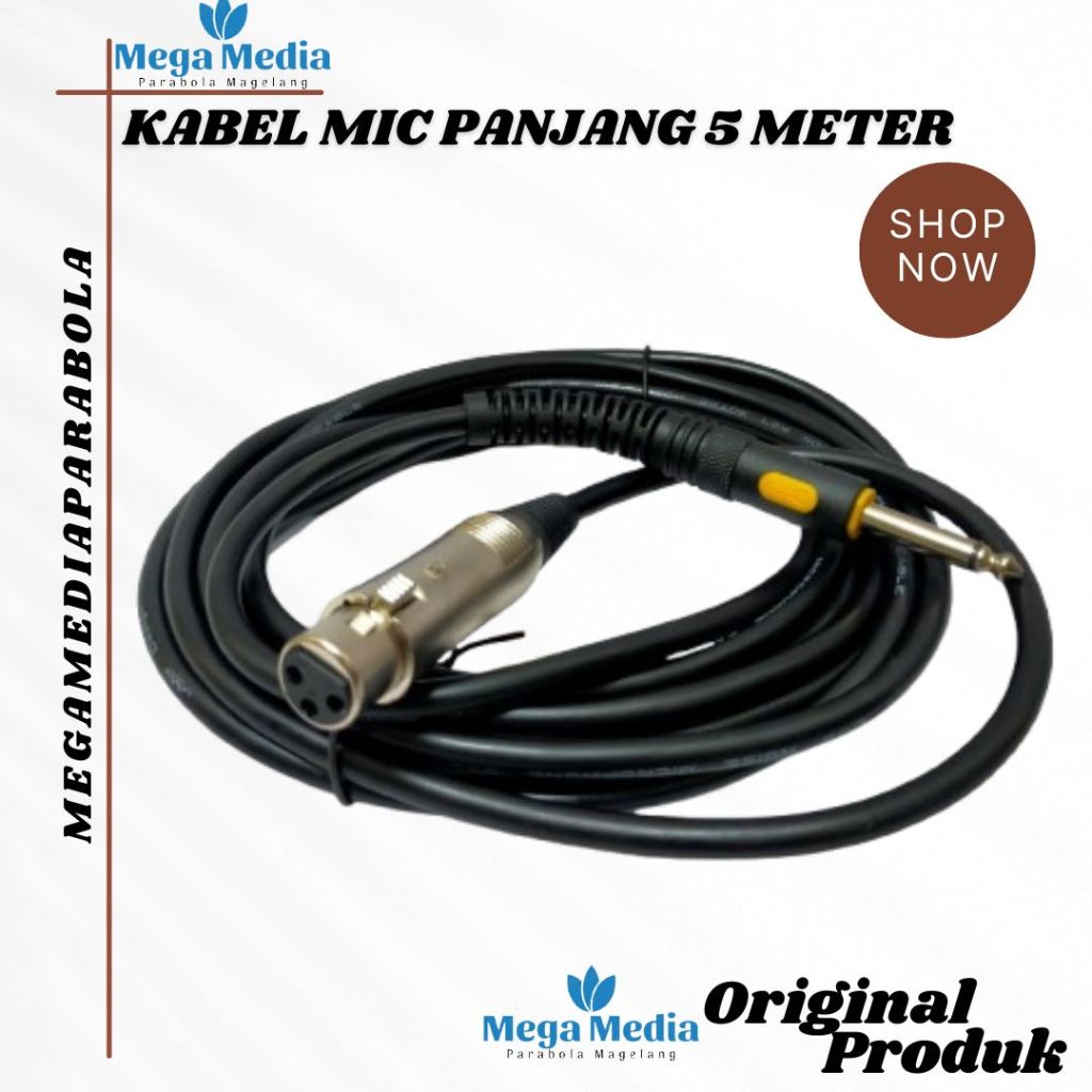 KABEL MIC PANJANG 5 METER - KABEL MICROPHONE  PANJANG 5 METER KUALIATAS TERBAIK