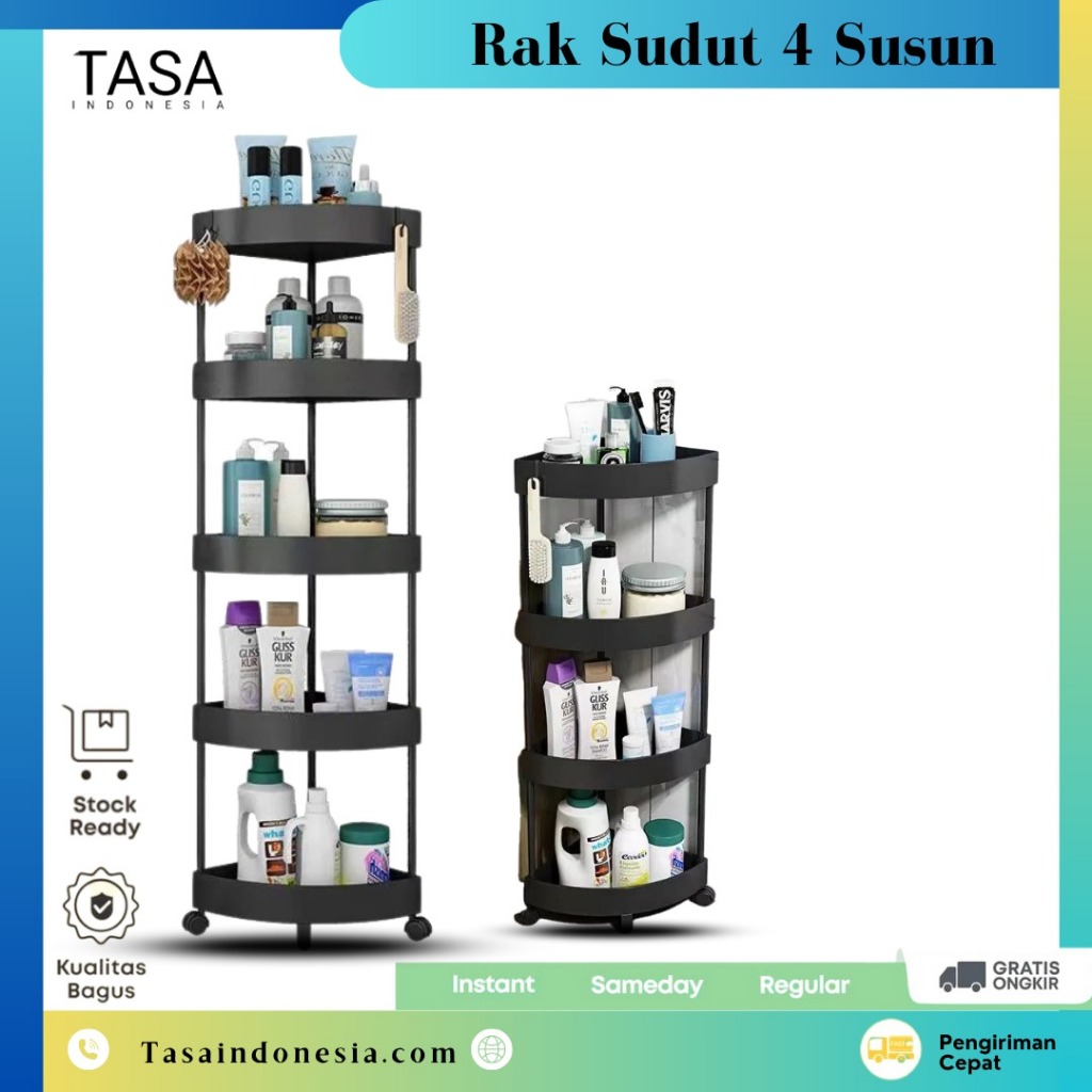 [TSA] Rak Siku 4 Susun | Rak Persegi | Rak kosmetik | Rak Segitiga| Rak Serbaguna | Rak Sudut | Harg