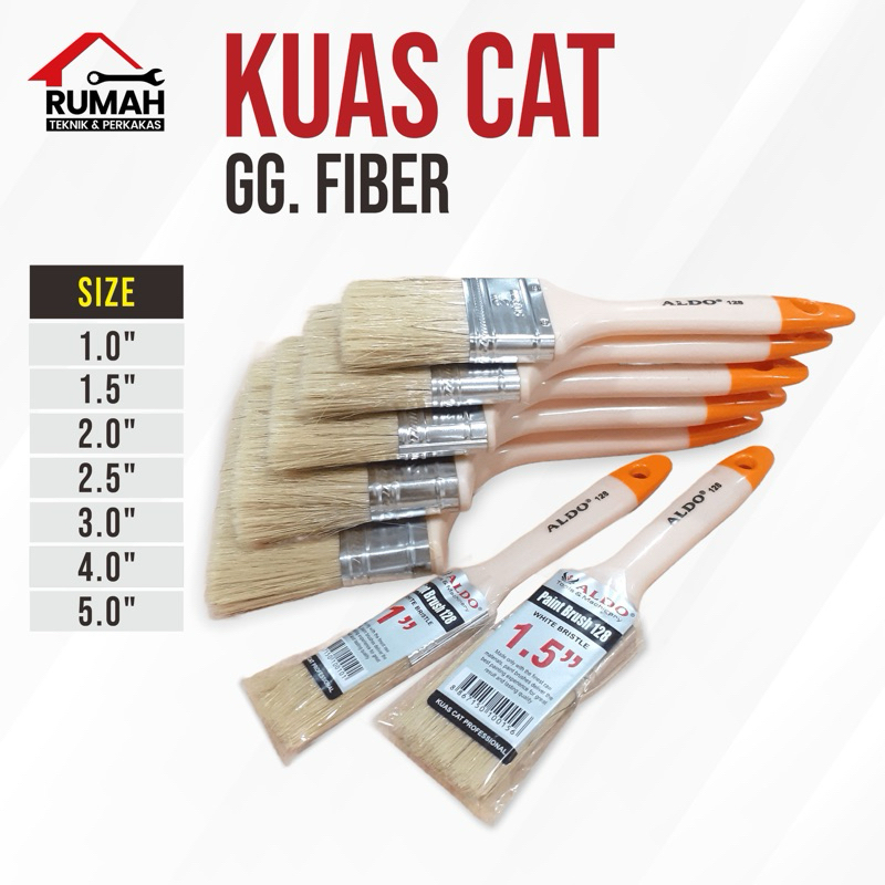 

KUAS CAT GAGANG FIBER / Kuas Cet Tembok (1" 1.5" 2" 2.5" 3" 4" 5") ALDO Good Quality