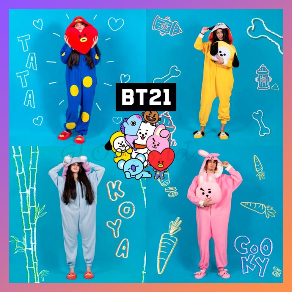 TATA BT21 BTS Kostum Onesie Kigurumi Cosplay Piyama Dewasa